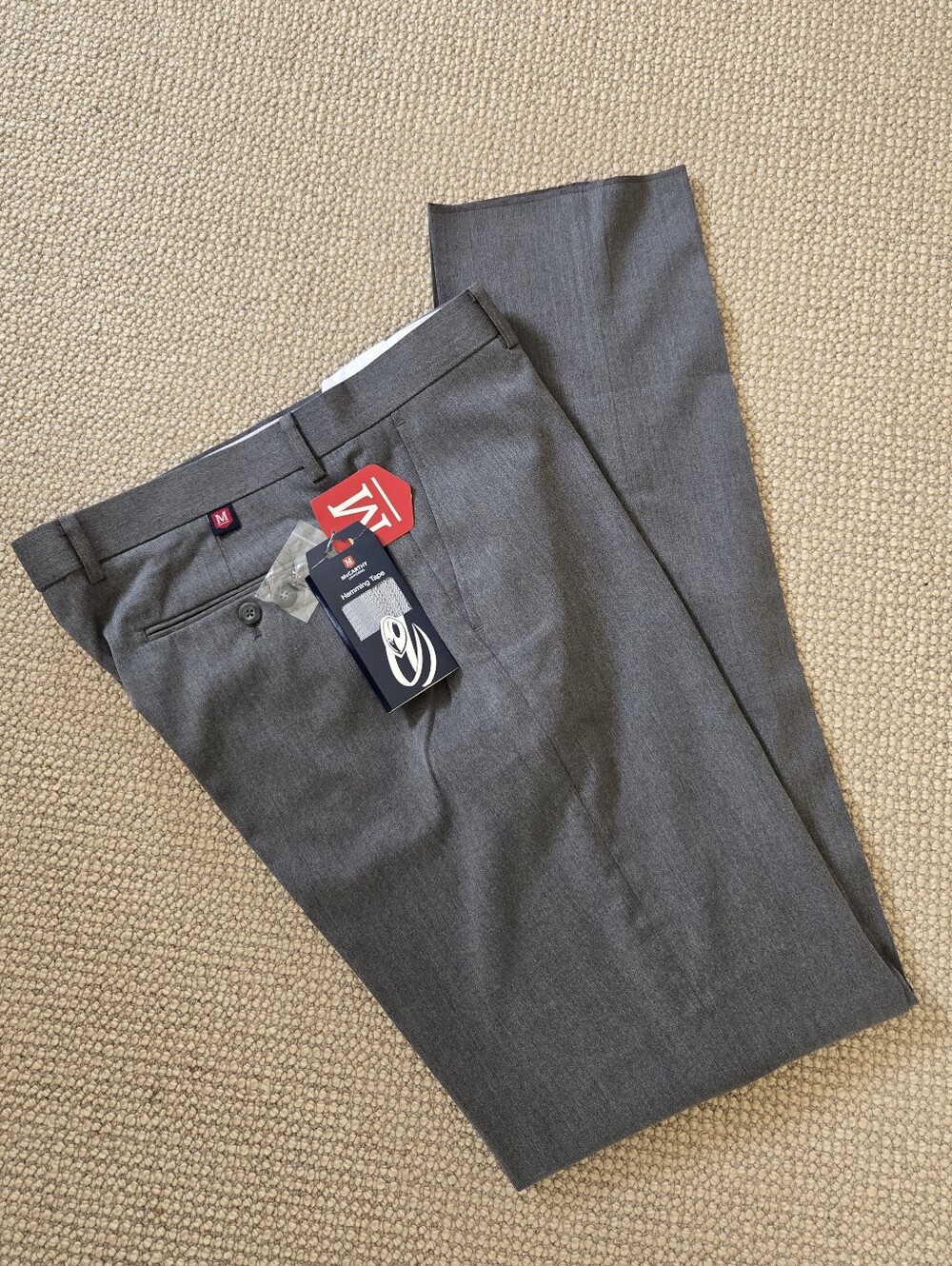 McCarthy Uniform  Flat Front Men's Gray Dress Pants 34